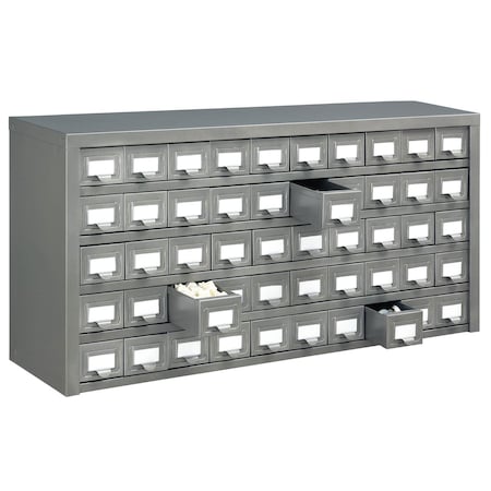 Global Industrial 50 Drawer Cabinet, Steel, 36x9x17-3/4 986103